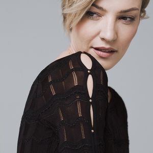 WHBM bracelet-sleeve stitched-detail sweater